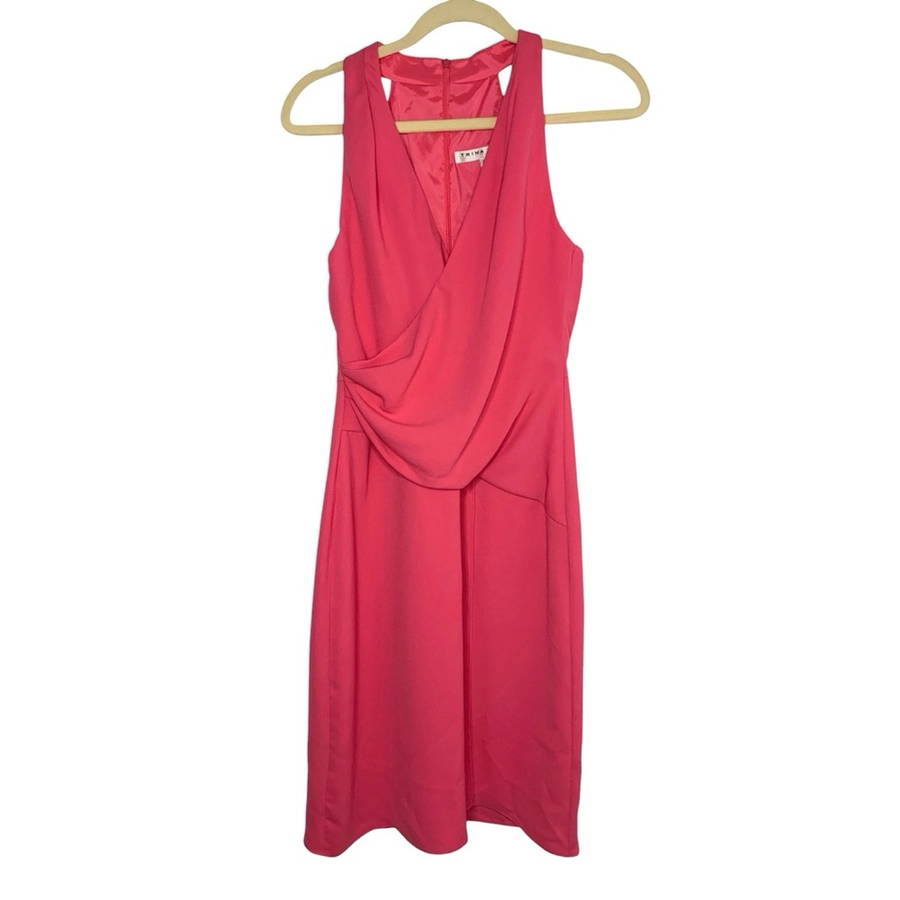 Trina Turk Size 4 Pink Drape Front Feminine Flowy Summertime Barbie Dress